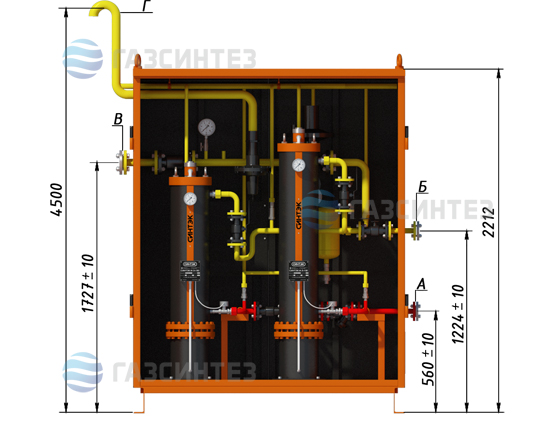 Габаритная модель электрической испарительной установки СИНТЭК-И-Э-450 производства Завода ГазСинтез