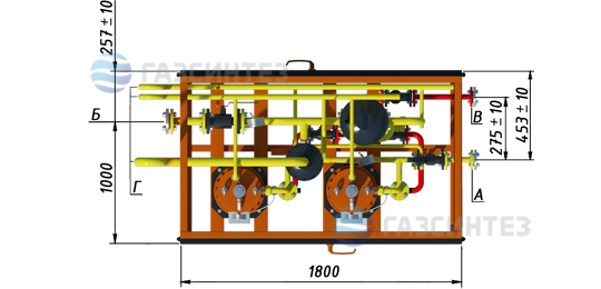 Электрическая испарительная установка СИНТЭК производительностью 500 кг/ч производства Завода ГазСинтез (вид сверху)